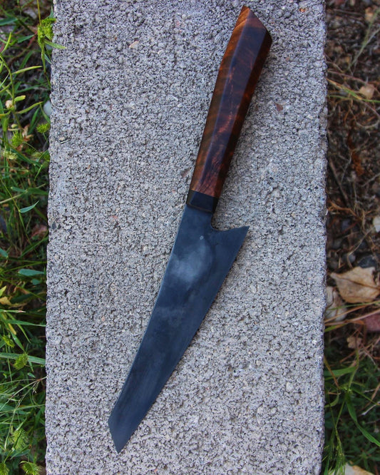 Hand-forged 1084 Honesuki, Walnut